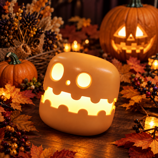 Uppladdningsbar Halloweenlykta – Spöke & Pumpa