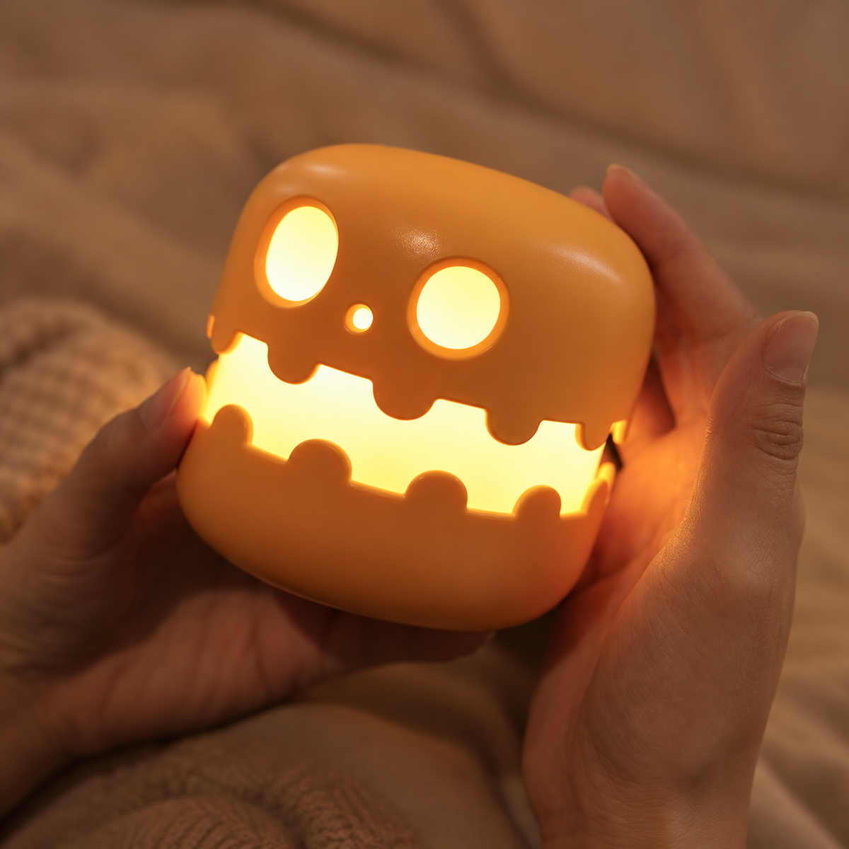 Uppladdningsbar Halloweenlykta – Spöke & Pumpa